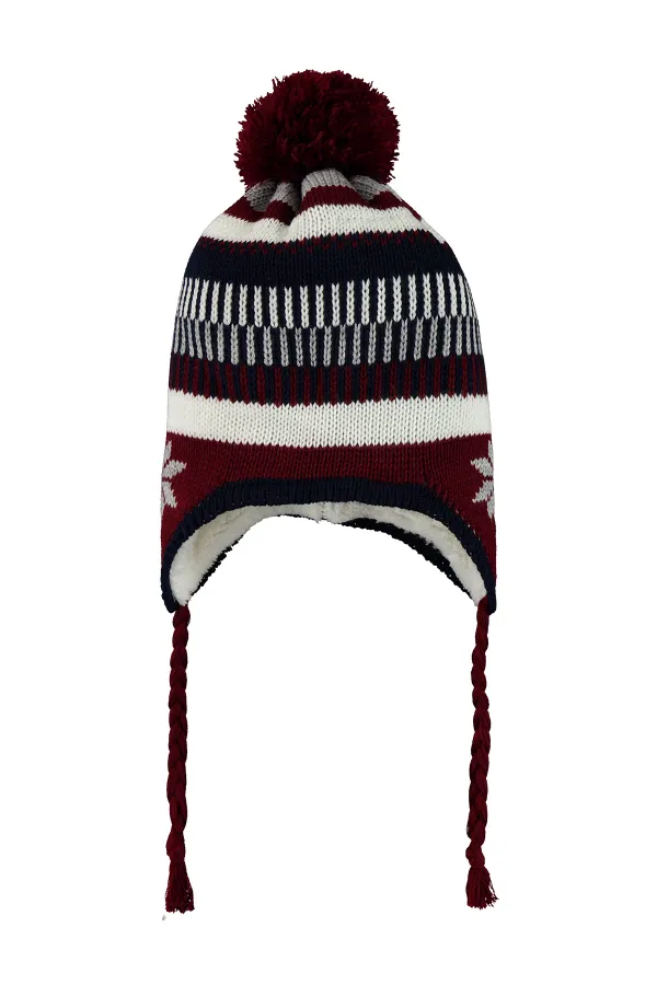 Ensemble écharpe, bonnet et gants pour garçon de 10 à 13 ans, bordeaux - Emballage