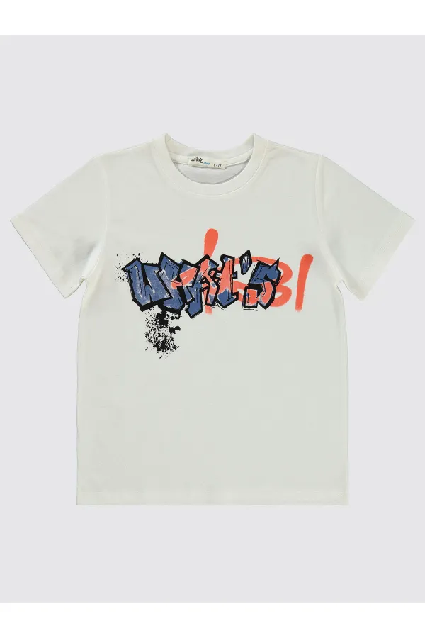 Erkek Çocuk Tişört 6-9 Yaş Ekru - Paket