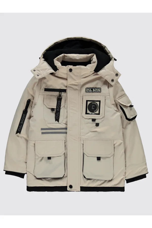 Erkek Çocuk Mont 10-13 Yaş Bej - Paket