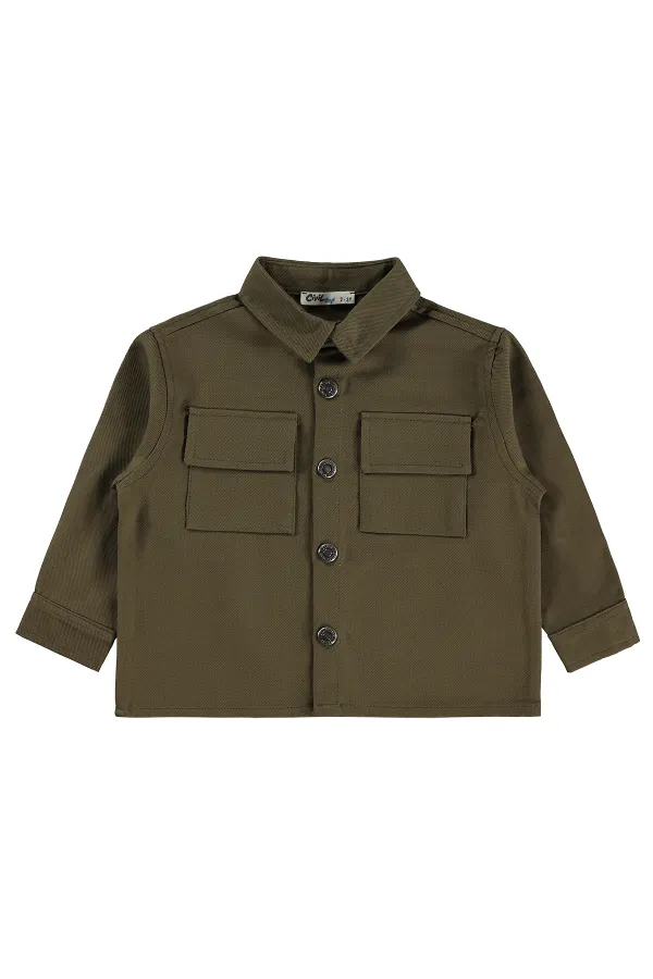 Boys' Shirt, Ages 2-5, Khaki - Pack