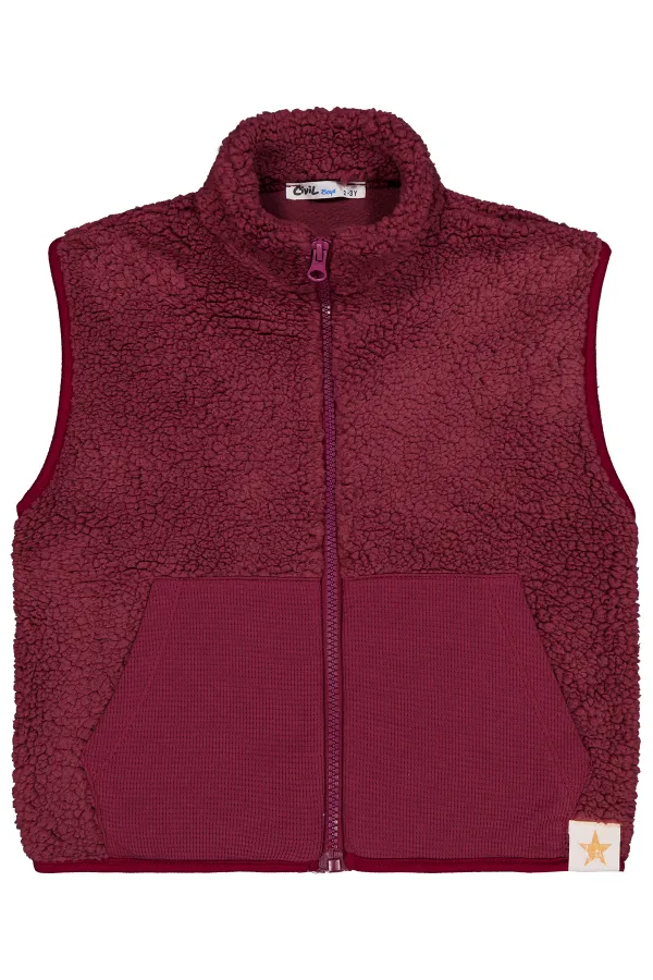 Erkek Çocuk Yelek 2-5 Yaş Bordo - Paket