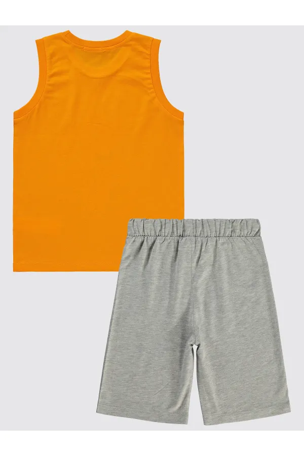 Erkek Çocuk Pijama Takımı 6-9 Yaş Açık Oranj - Paket