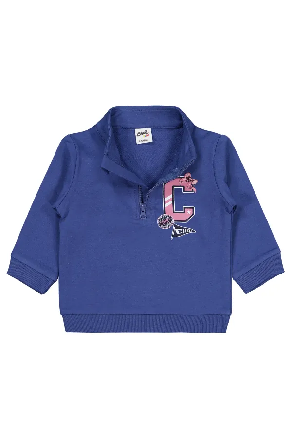 Bebek Sweatshirt 0-24 Ay İndigo - Paket