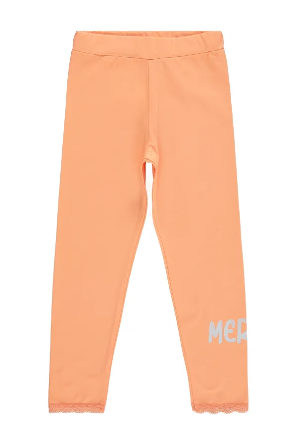 Kız Çocuk Tayt 6-9 Yaş Somon - Paket