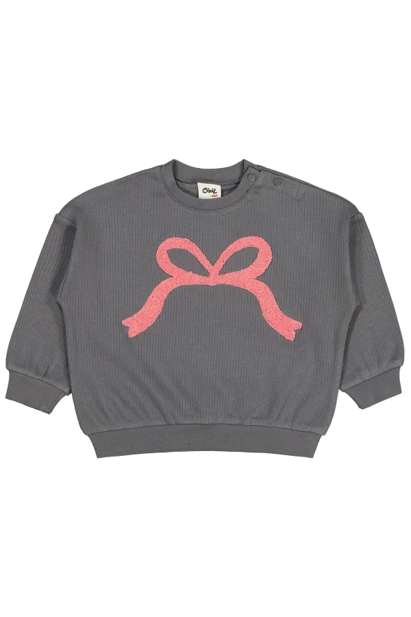 Bebek Sweatshirt 0-24 Ay Koyu Gri - Paket