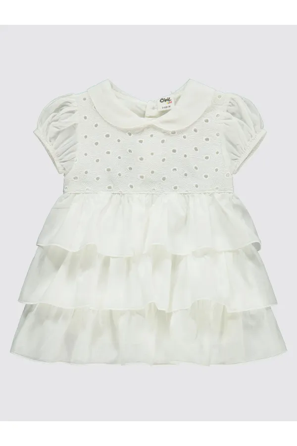 Bebek Jile ve Elbise 0-24 Ay Ekru - Paket