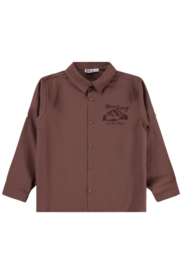 Boys' Shirt Set 6-9 Years Light Brown - Package