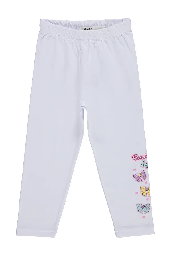 Girls' Leggings, Km, 2-5 Years, White - Pack
