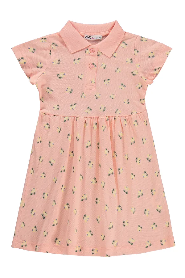 Kız Çocuk Jile ve Elbise 6-9 Yaş Açık Somon - Paket