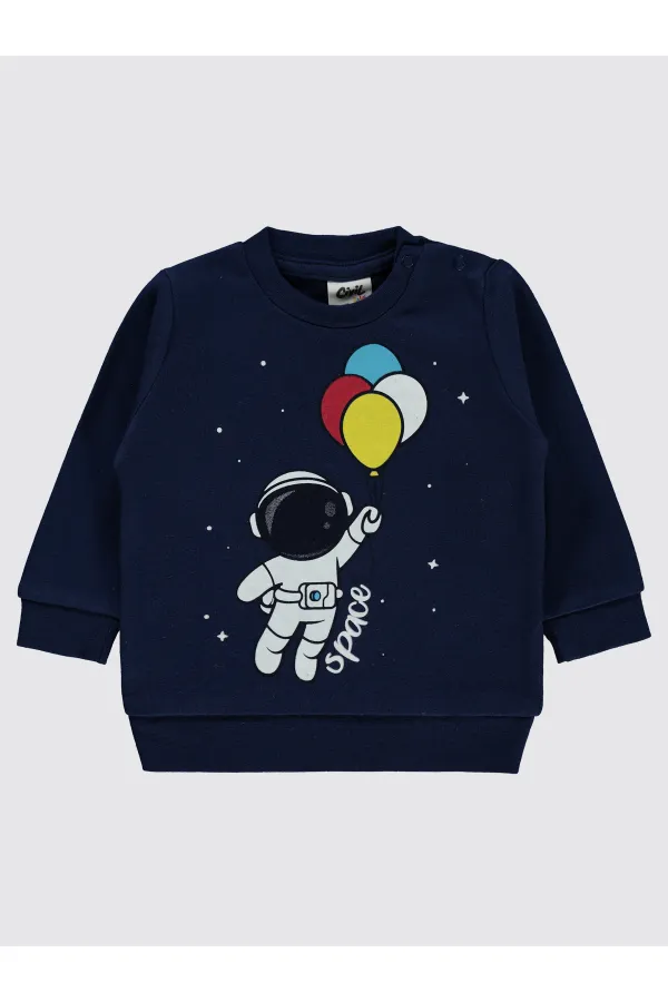 Bebek Sweatshirt 0-24 Ay Lacivert - Paket