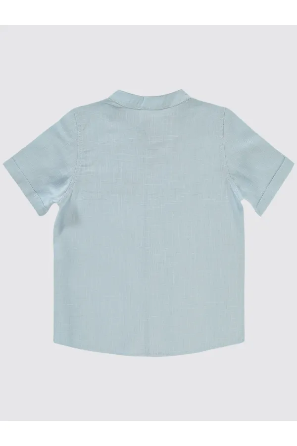 T-shirt garçon 6-9 ans bleu glacier - Lot
