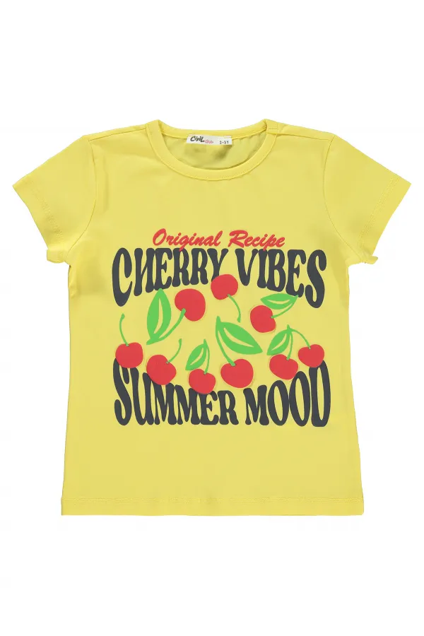 Kız Çocuk Tişört 2-5 Yaş Sarı - Paket