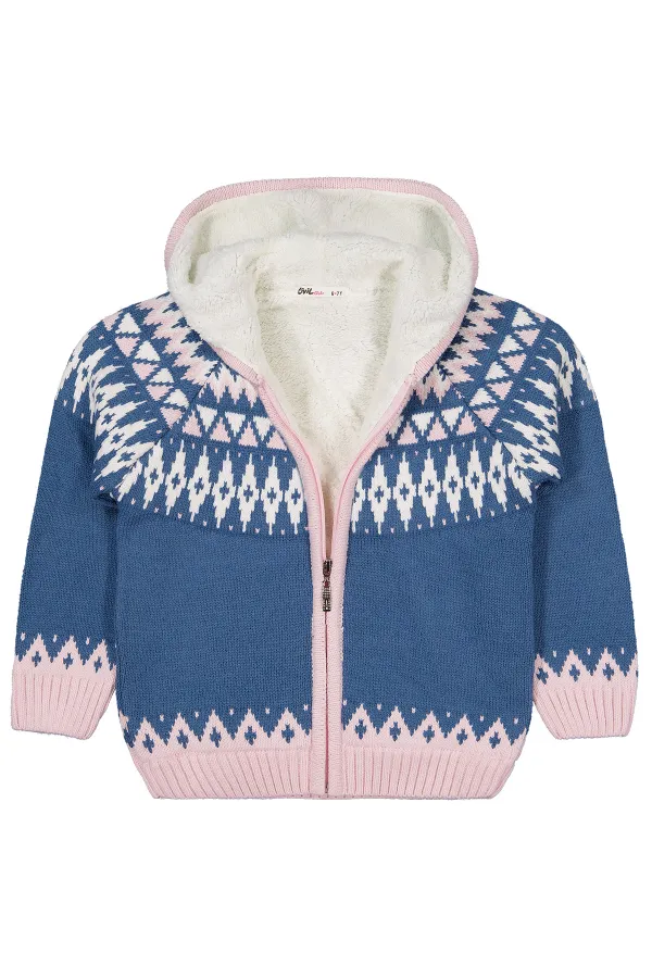 Kız Çocuk Hırka 6-9 Yaş Petrol - Paket