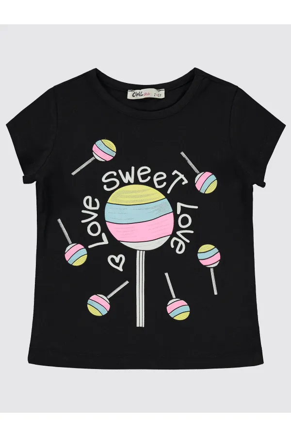 Lot de T-shirts noirs pour filles de 2 à 5 ans