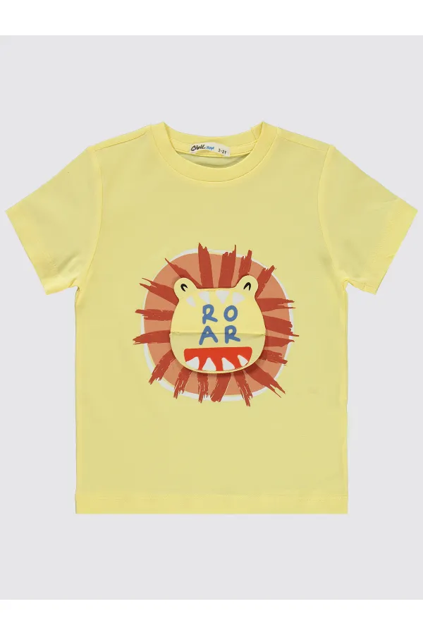 Boys Pajama Set 2-5 Years Old Light Yellow - Package