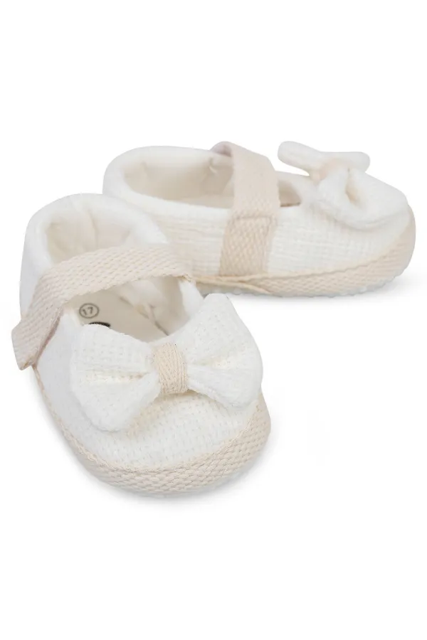 Chaussons bébé pointure 18-21, blanc cassé - Emballage