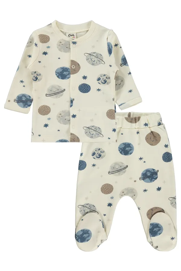 Baby Pajama Set 0-24 Months, Off-White - Package