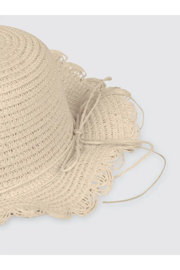 Kız Çocuk Şapka Bere 6-9 Yaş Krem - Paket