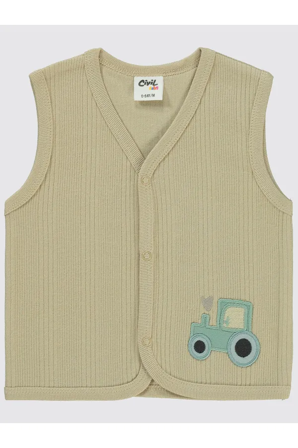 Gilet bébé 0-24 mois Café au lait - Emballage