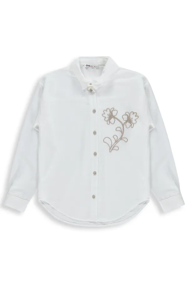 Kız Çocuk Gömlek 10-13 Yaş Beyaz - Paket