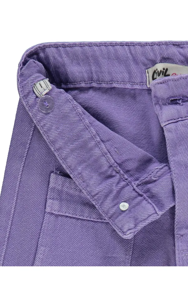 Girls' Trousers, Ages 6-9, Purple - Pack