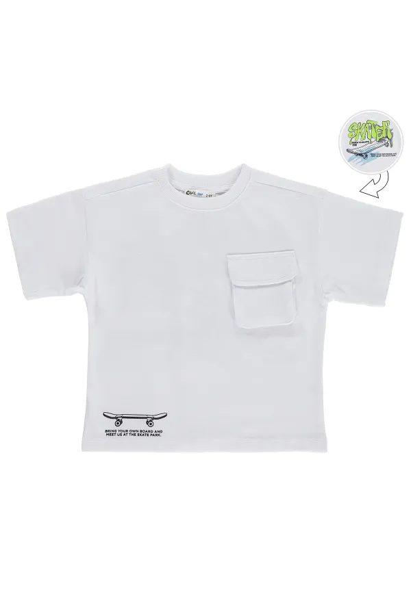 Boys' T-shirt, Ages 2-5, White - Pack