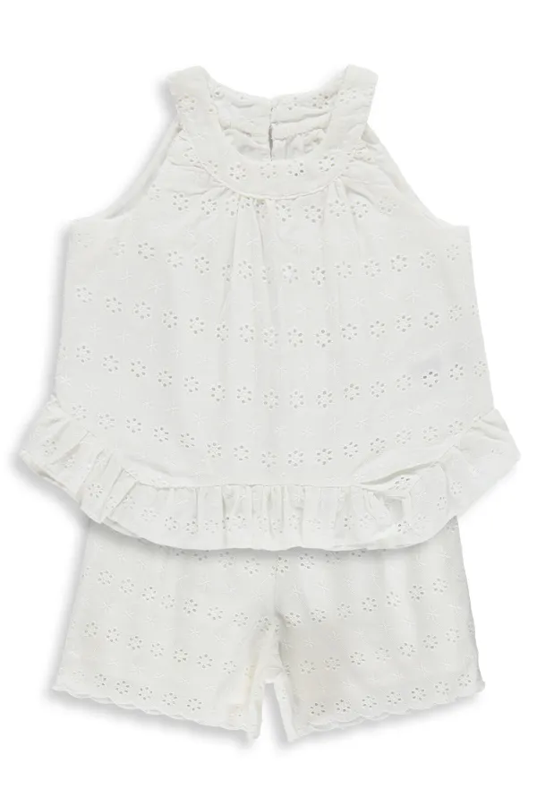 Kız Çocuk Takım 6-9 Yaş Kırık Beyaz - Paket