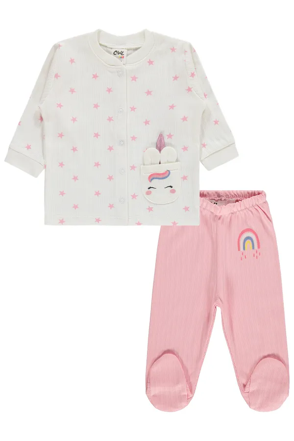 Bebek Pijama Takımı 0-24 Ay Ekru - Paket
