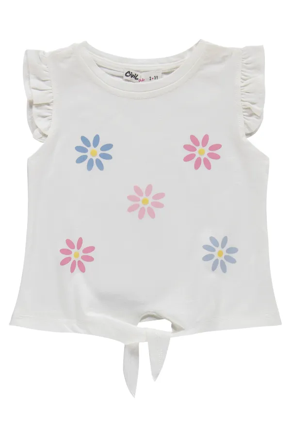 Kız Çocuk Takım 2-5 Yaş Kırık Beyaz-Açık İndigo - Paket