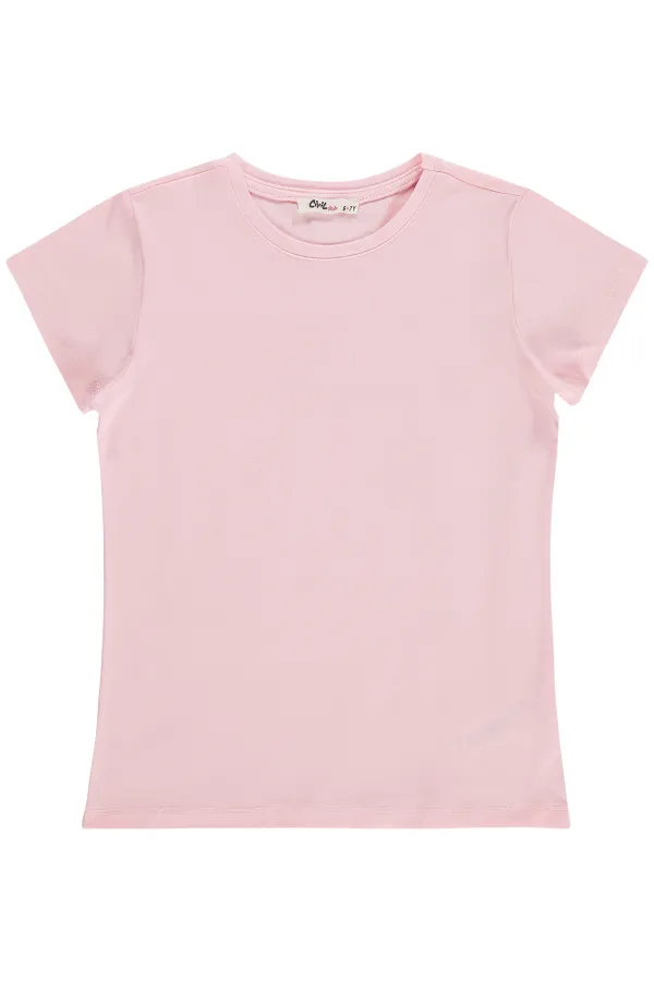 Kız Çocuk Tişört Km 10-13 Yaş Pembe Şerbet - Paket