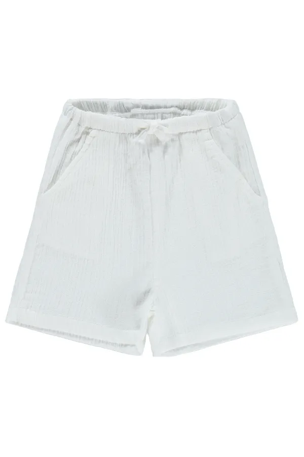 Kız Çocuk Şort 6-9 Yaş Kırık Beyaz - Paket