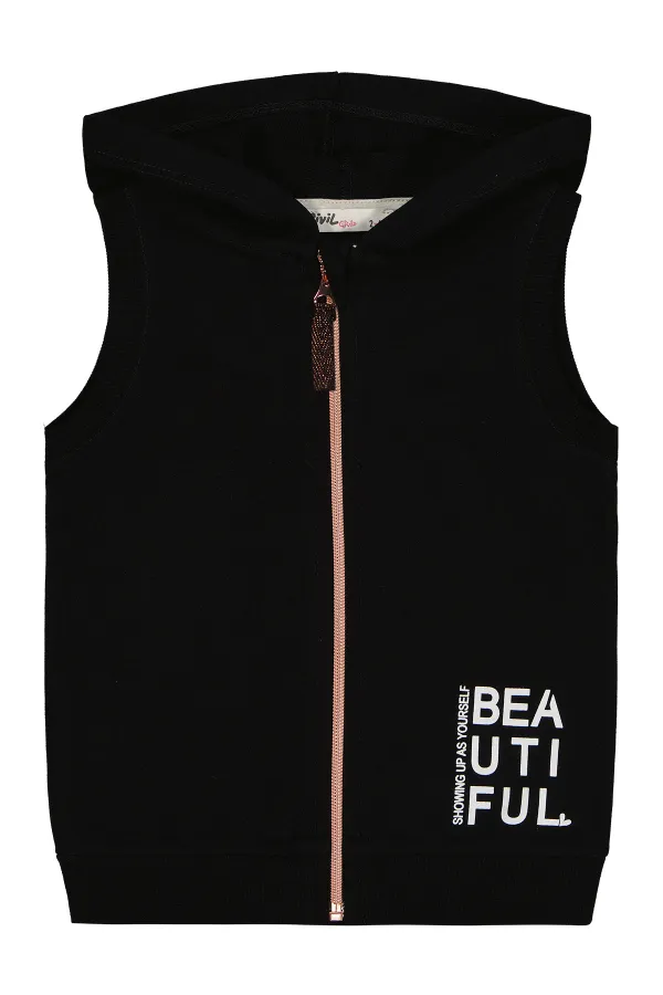 Kız Çocuk Yelek 2-5 Yaş Siyah - Paket