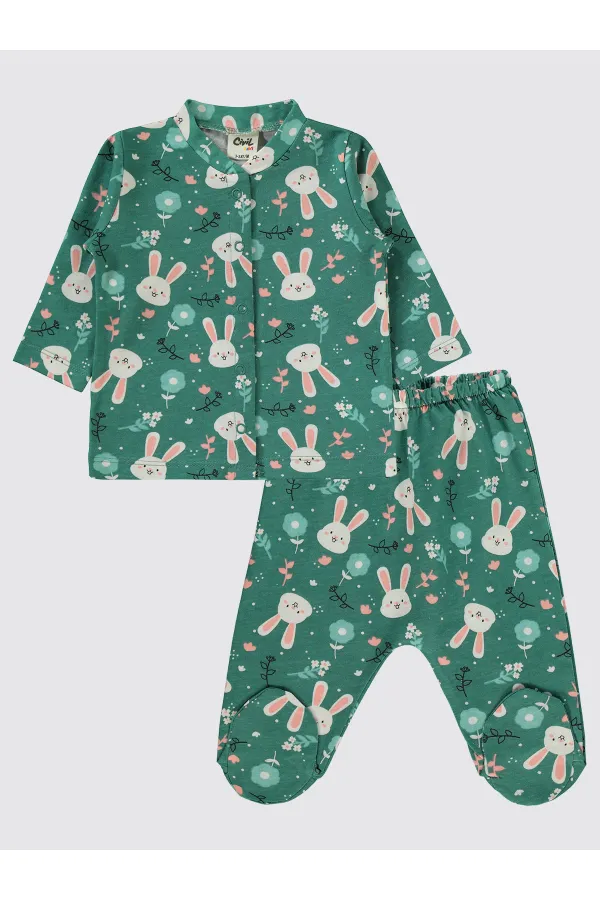 Bebek Pijama Takımı 0-24 Ay Haki - Paket