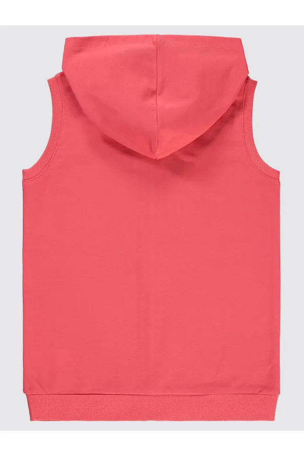 Kız Çocuk Yelek 10-13 Yaş Günbatımı Mercanı - Paket