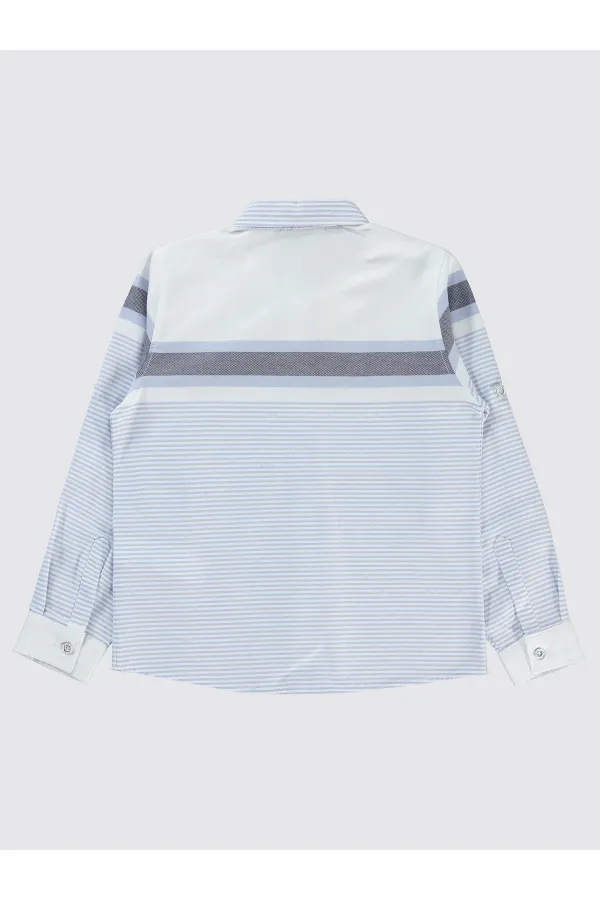 Chemise garçon bleue 6-9 ans - Emballage