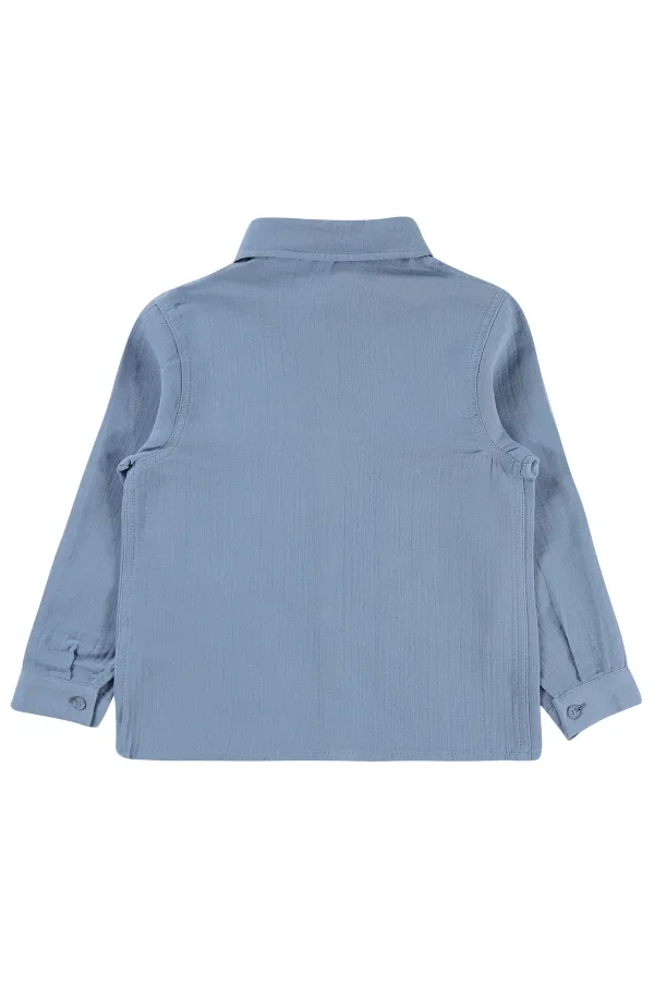 Boys' Shirt, Ages 10-13, Light Indigo - Pack