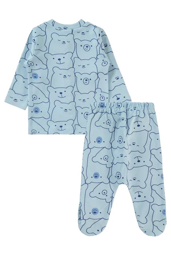 Bebek Pijama Takımı 0-24 Ay Açık Mavi - Paket