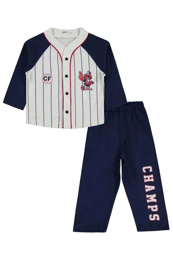 Ensemble pyjama garçon, 2-5 ans, bleu marine - Lot