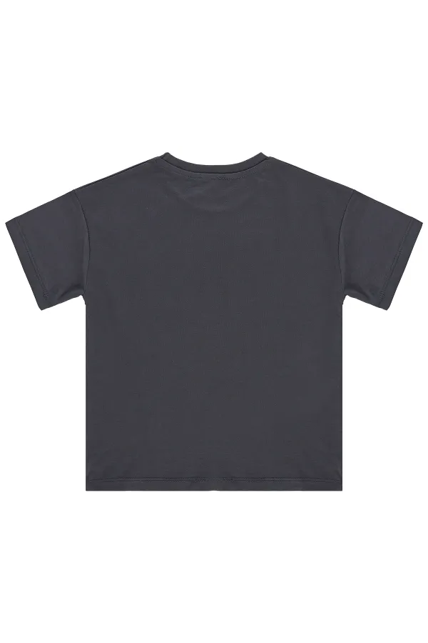 Girls' T-shirt, Ages 6-9, Anthracite - Pack Girls' T-shirt, Ages 6-9, Anthracite - Pack