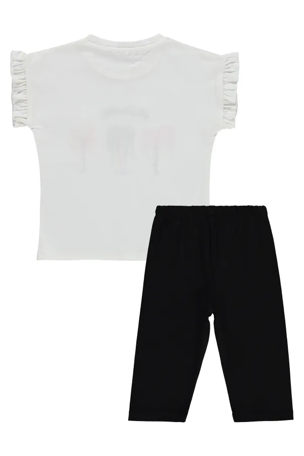 Kız Çocuk Takım 2-5 Yaş Ekru-Siyah - Paket