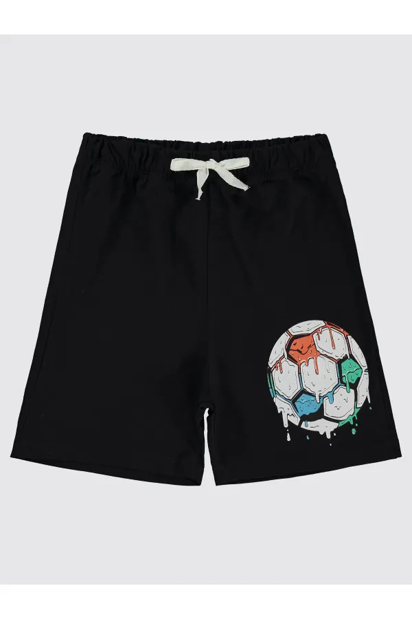 Erkek Çocuk Şort 6-9 Yaş Siyah - Paket