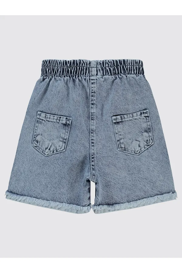 Kız Çocuk Şort 6-9 Yaş Mavi - Paket