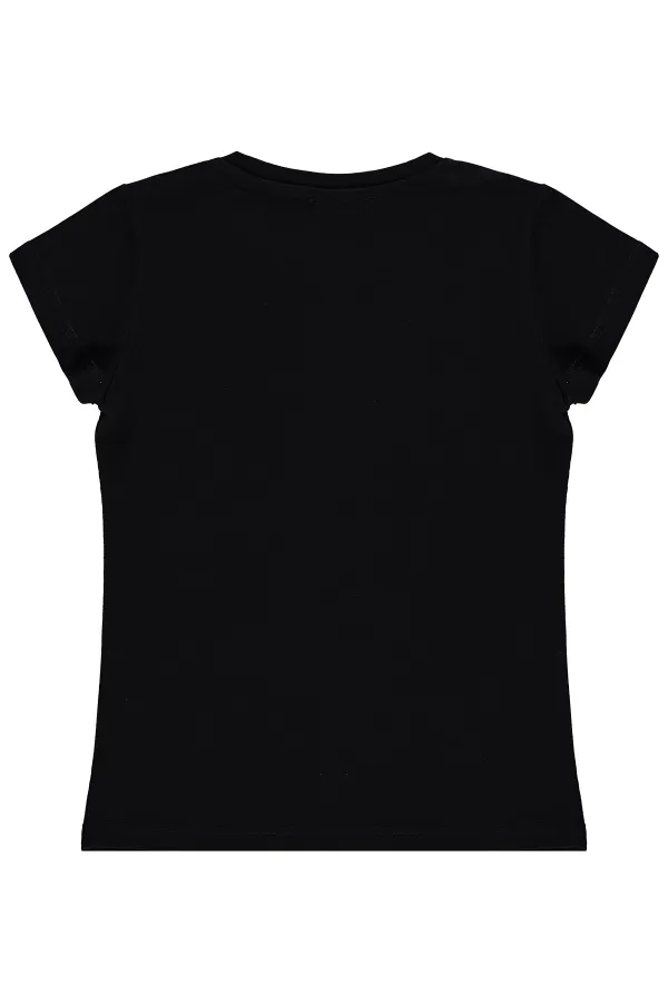 Kız Çocuk Tişört Km 6-9 Yaş Siyah - Paket