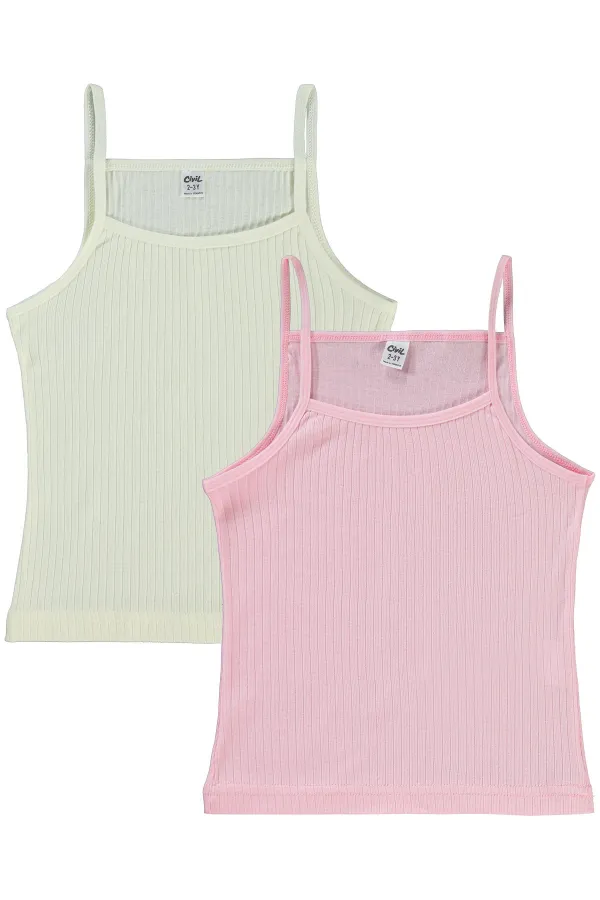 Débardeur fille 2-9 ans écru-rose - Emballage