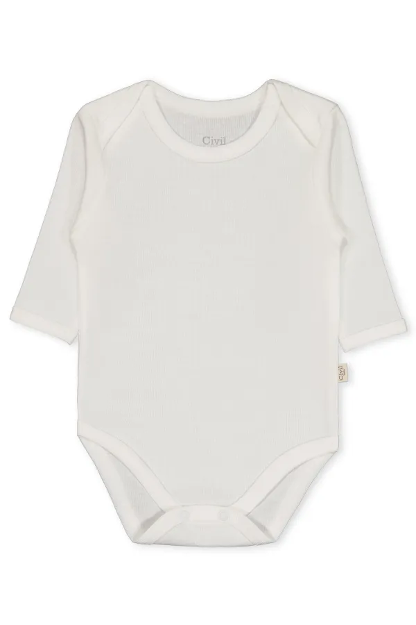 Baby Snap Bodysuit 0-24 Months White - Pack