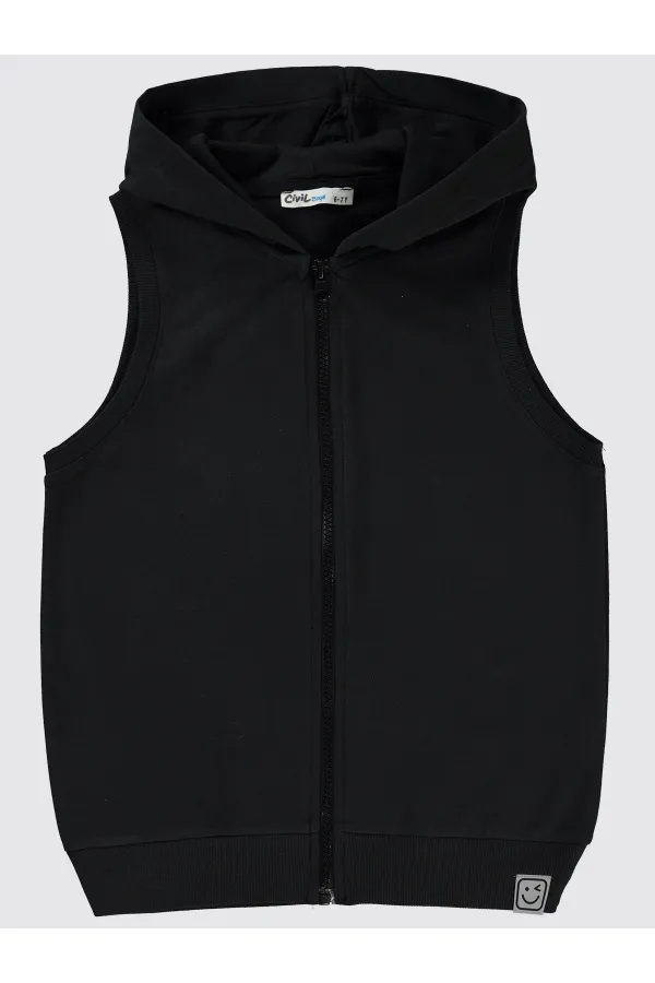 Erkek Çocuk Yelek 10-13 Yaş Siyah - Paket