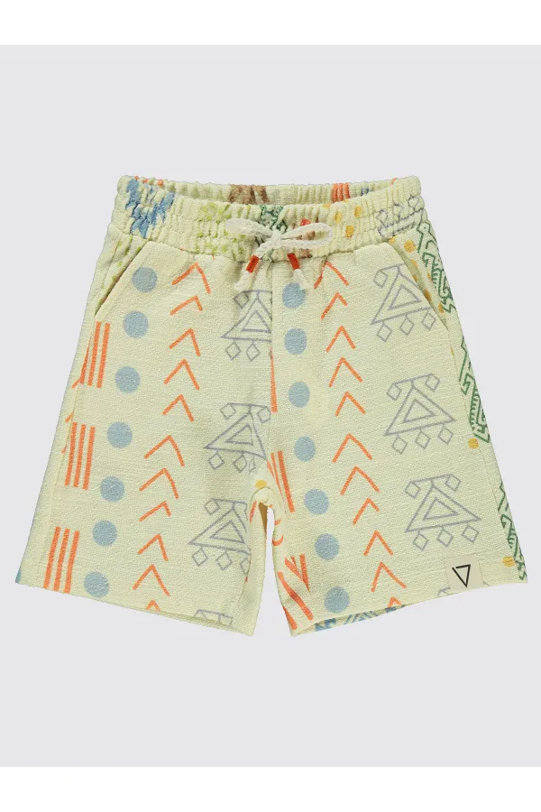 Erkek Çocuk Şort 6-9 Yaş Ekru - Paket