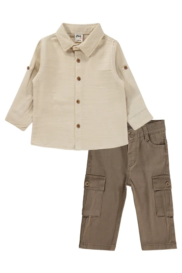 Baby Set 0-24 Months Beige-Dark Brown - Pack