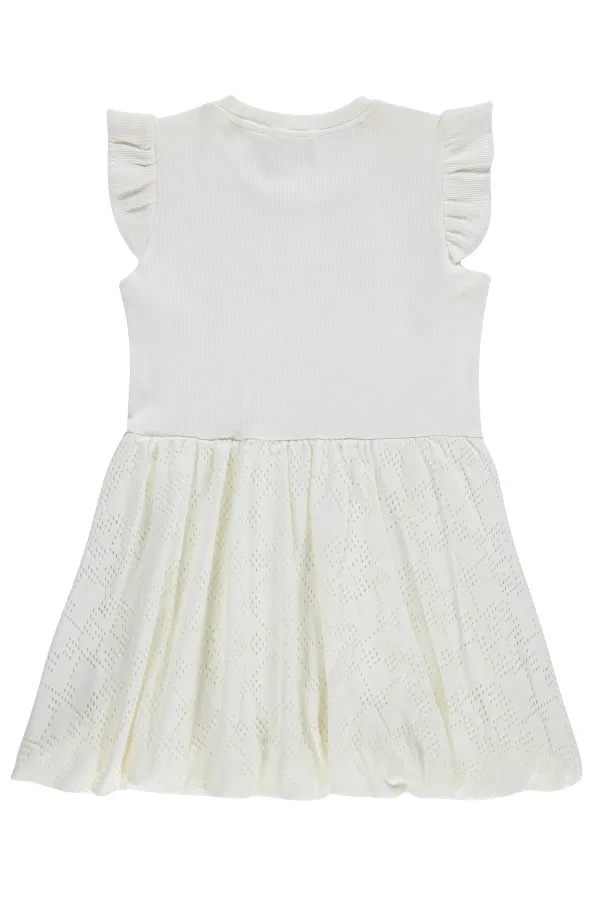 Kız Çocuk Jile ve Elbise 6-9 Yaş Kırık Beyaz - Paket