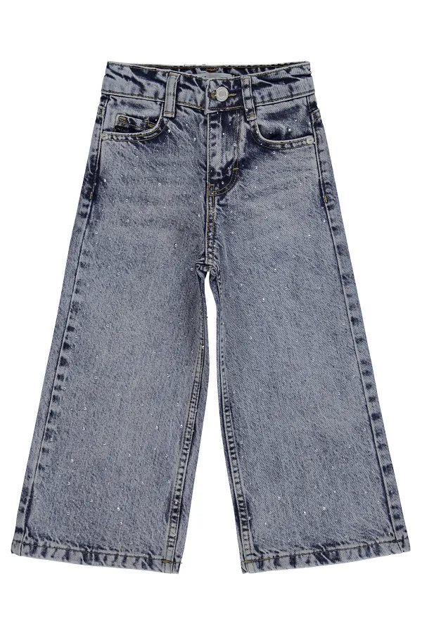 Girls' Denim Trousers, Ages 2-5, Blue - Pack
